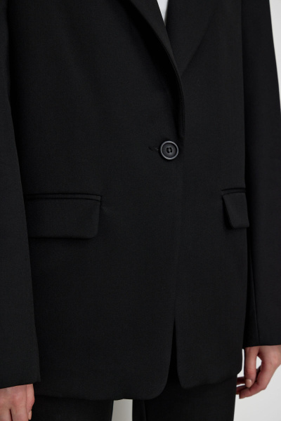 Пиджак оверсайз на одну пуговицу (черный)